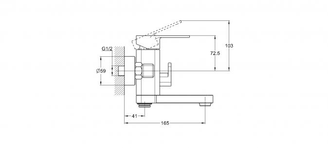 Смеситель для ванны 1-Х, NEB3-A123