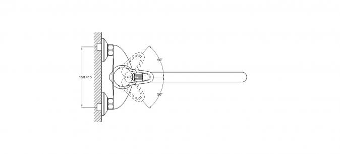 Смеситель для ванны 1-Х с длинным изливом Ф40 KLO7-A149