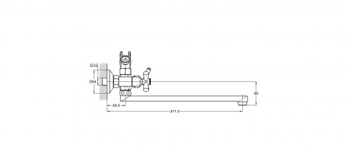 Смеситель для ванны 2-Х с дл. изливом QFR7-C722