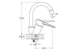 Смеситель для кухни 1-Х шпилька, выс. излив (35mm) SUP1-A045
