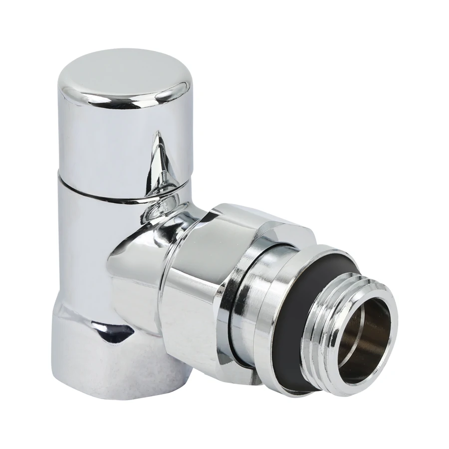Запорный радиаторный клапан , 1/2" ВР-НР, угловой,хромированный