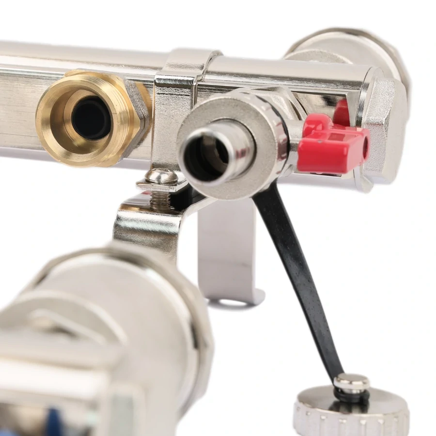 Коллекторная группа 1", 6 ходов, латунный корпус, без кранов