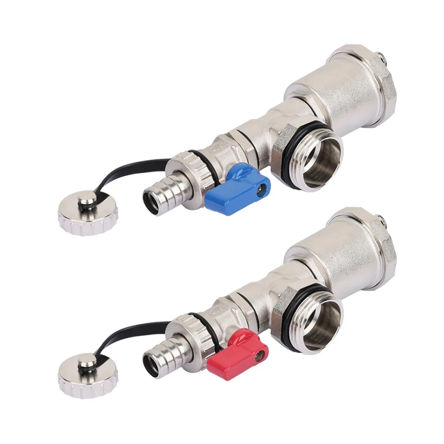 Тройник+воздухоотводчик+сливный кран для под. и обр. контура