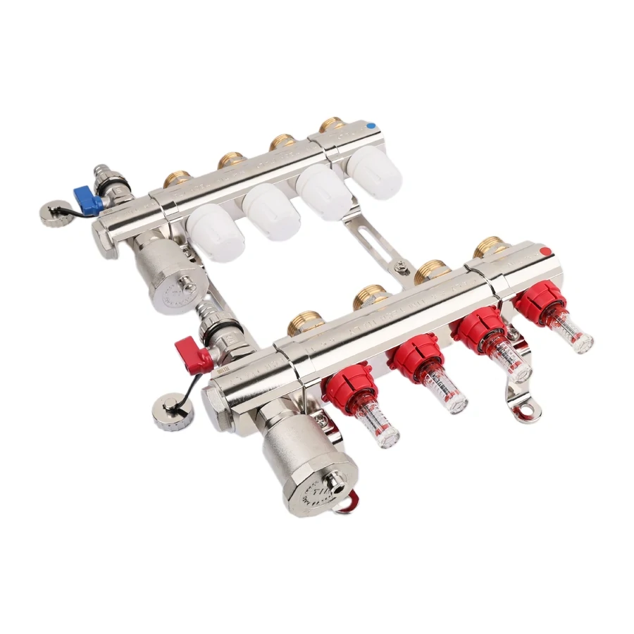 Коллекторная группа 1", 2 ходов, латунный корпус, без кранов