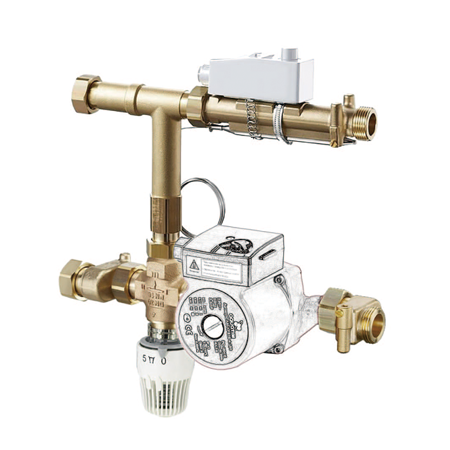 Насосно-смесительный узел для систем отопления, с возможностью регулировки установочного расстояния