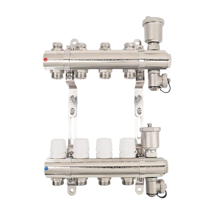 Коллекторная группа 1", 7 ходов, латунный корпус, без расходомера и кранов