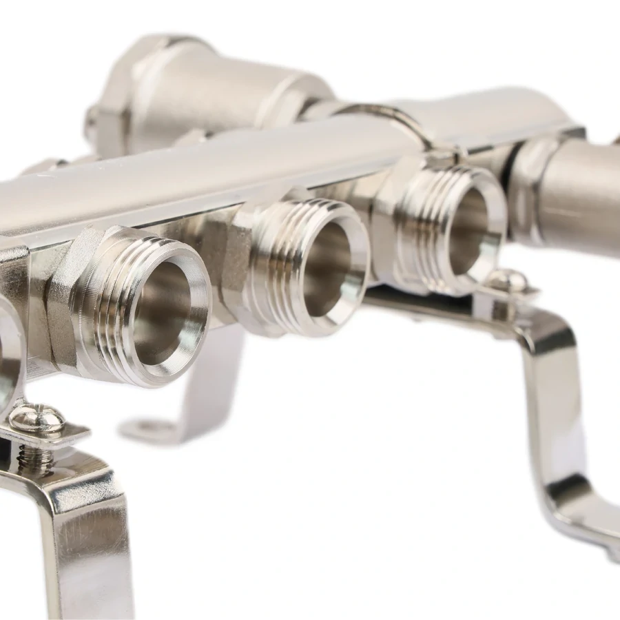 Коллекторная группа 1", 6 ходов, латунный корпус, без расходомера и кранов