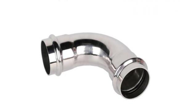 Двухраструбный пресс-угольник из нержавеющей стали 90° 28*28mm