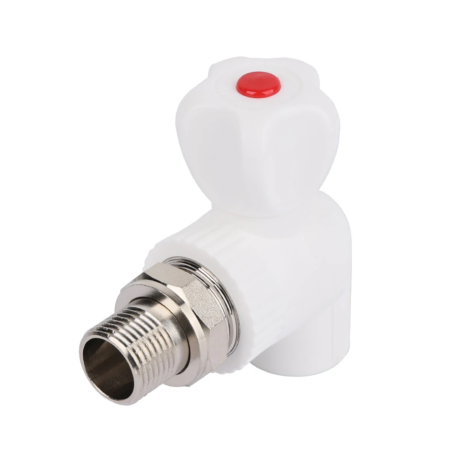 PPR Вентиль шаровый радиаторный угловой НР 20*1/2