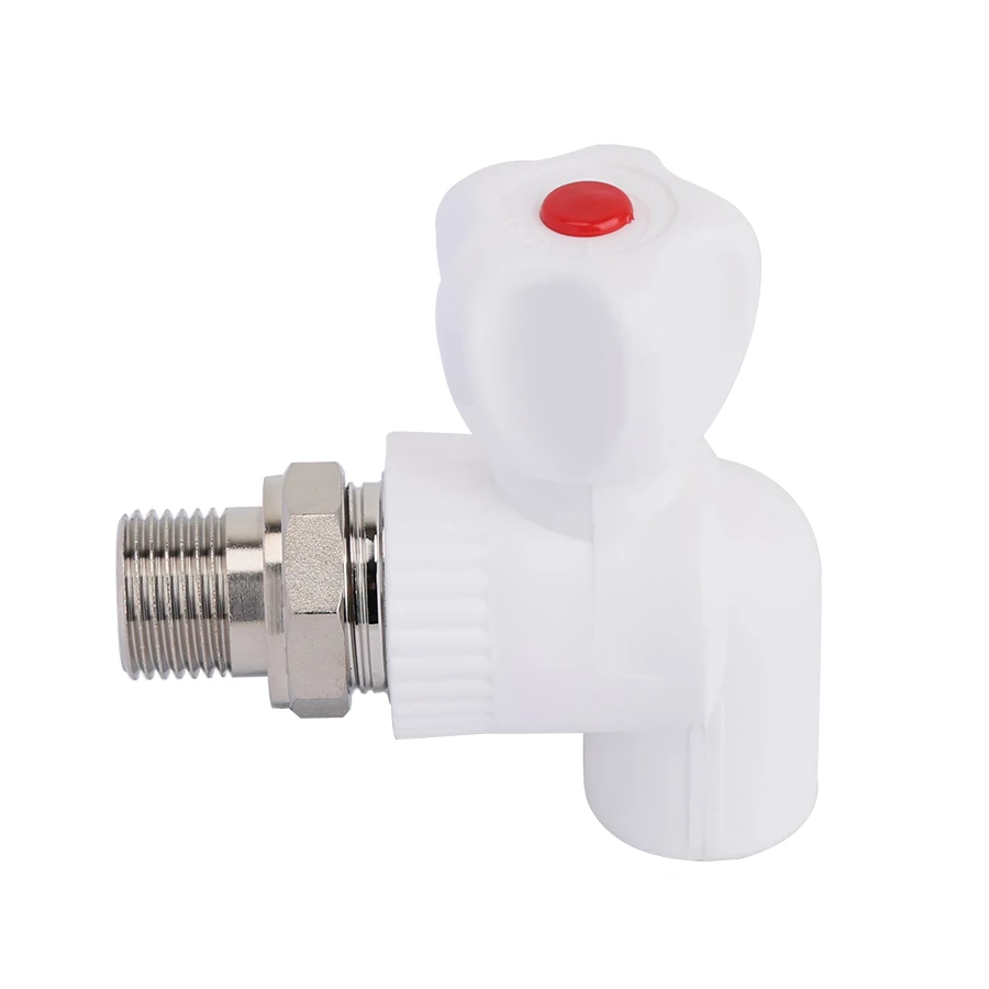 PPR Вентиль шаровый радиаторный угловой НР 20*1/2