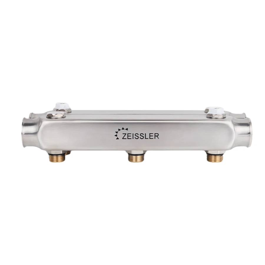 Коллектор из нержавеющей стали с межосевым расстоянием выходов 100 мм, 1*1/2 (5 выходов)