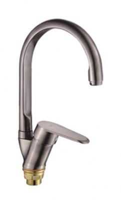 Смеситель для кухни 1-X с высок. изл.(гайка) 40мм Сатин P5109-1