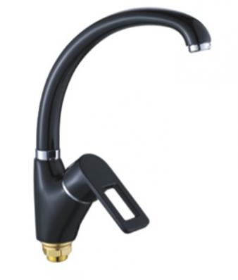 Смеситель для кухни 1-X с высок. изл.(гайка) Черн. P5930-6