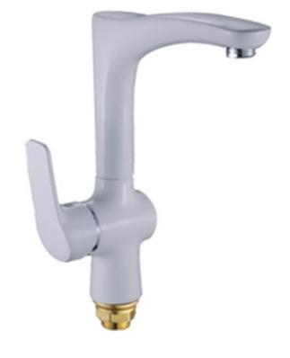 Смеситель для кухни 1-X с высок. изл.(гайка) Бел. P4041-7