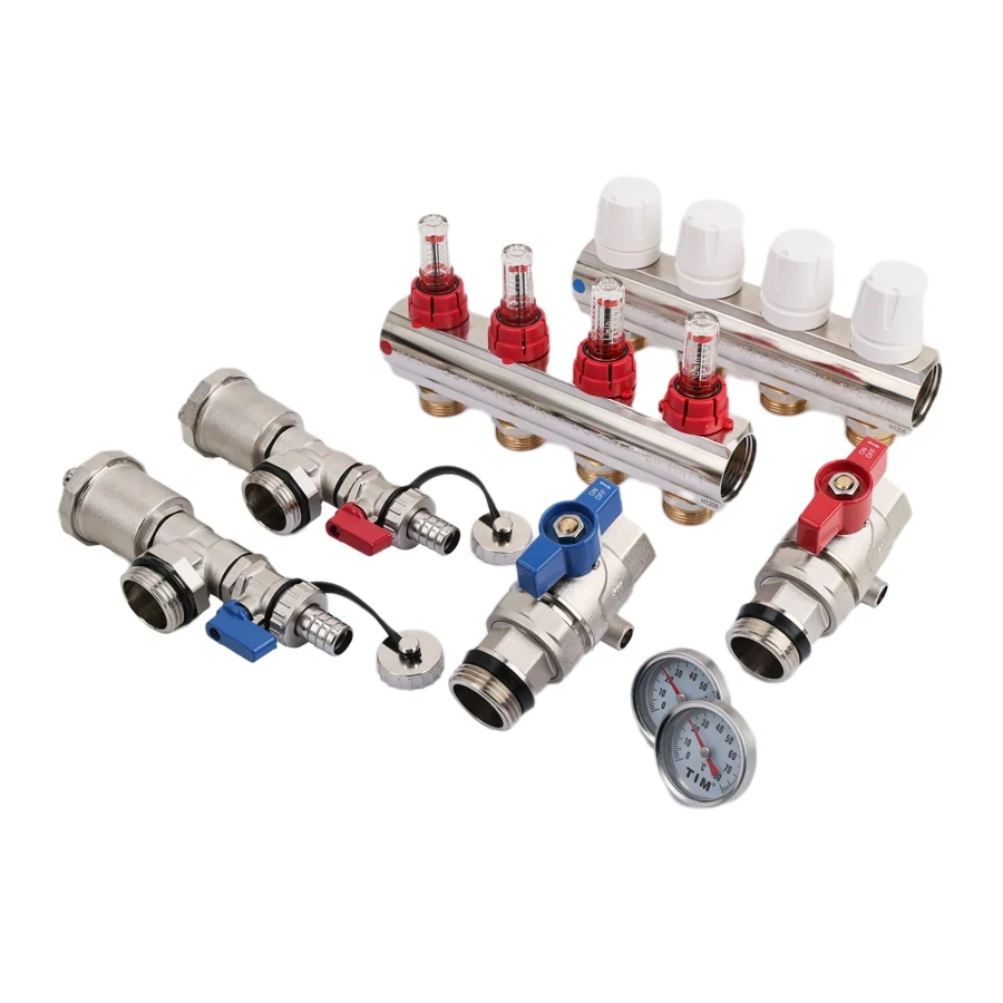 Коллекторная группа 1", 5 вых, латунный корпус