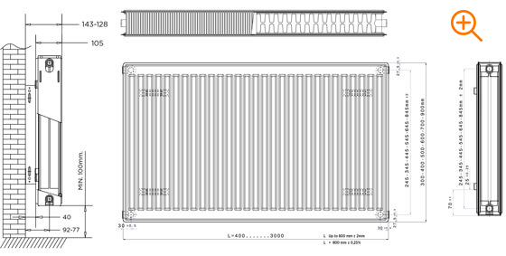 Стальной панельный радиатор C 22-500-1200 Warmhaus